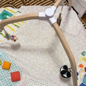 Natural Wood Baby Activity Gym with Colorful Toys